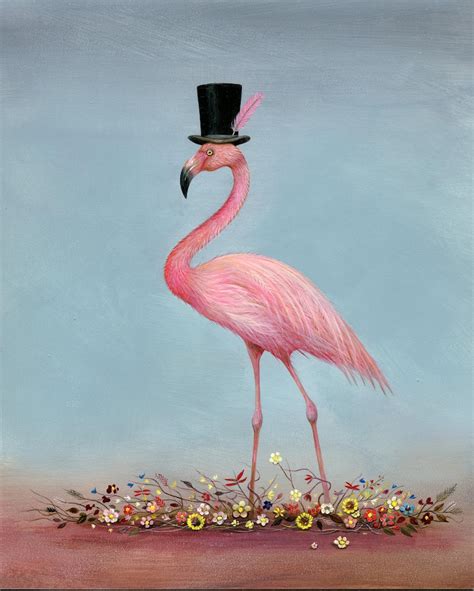 Pink Flamingo Print Animal Print Flamingo Art Quirky T