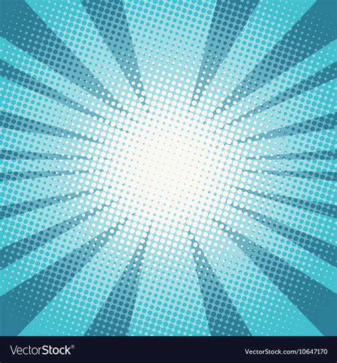 Pop Art Sun Rays Blue Background Royalty Free Vector Image