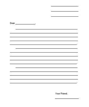 blank letter form elementary  complete lesson