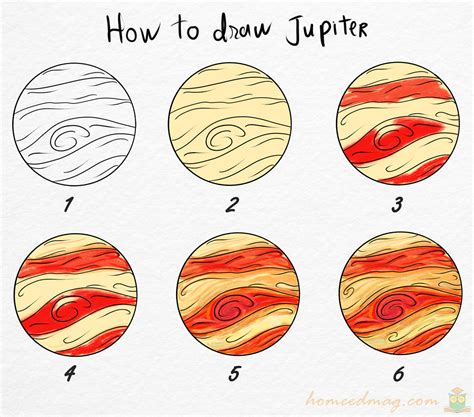 How To Draw Jupiter Step By Step Instructions