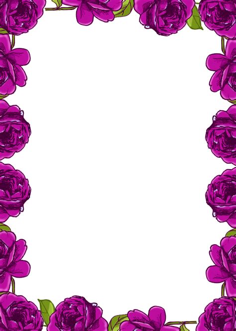 Purple Borders And Frames Free Digital Purple Rose Frame And Border