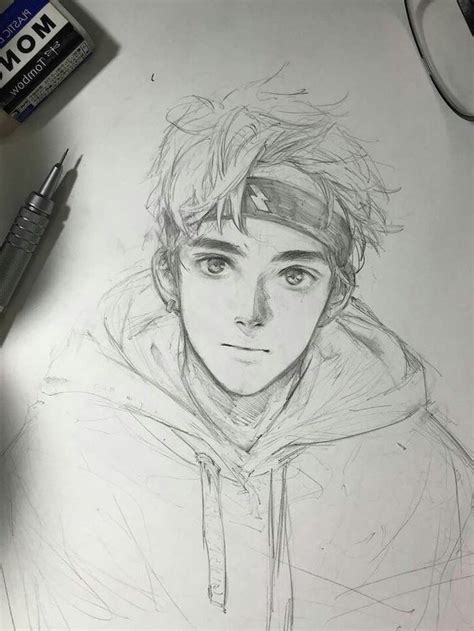 Anime Male Drawing Sketch