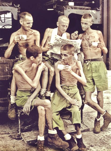 australian wwii pows in japanese captivity singapore 1945 colourised r pics
