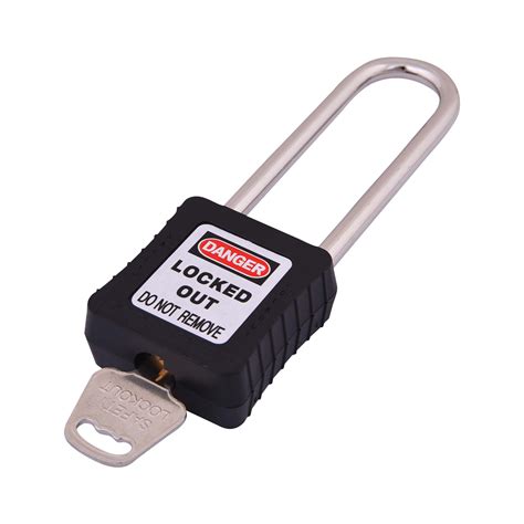 Safety Lockout Padlock 75mm Keyed Different Black Lotomaster