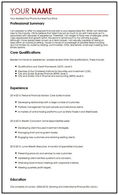 Writing a resume in english can be very different than in your own language. Professional CV Example - MyPerfectCV