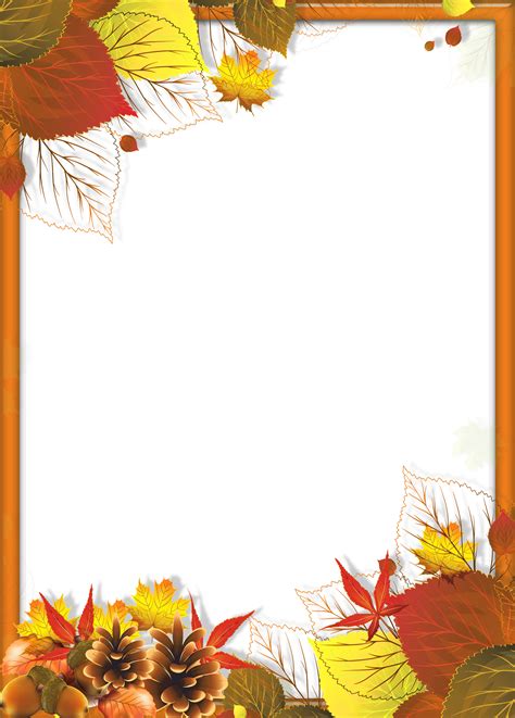 Transparent Fall Png Frame With Leaves Clip Art Borders Fall Frames