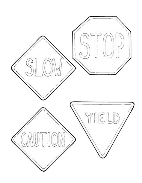 Free Printable Traffic Signs Coloring Pages