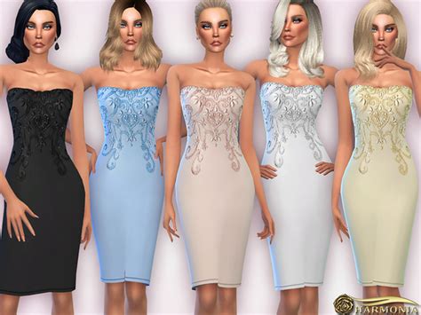 The Sims Resource Enchanting Embellished Pencil Dress By Harmonia