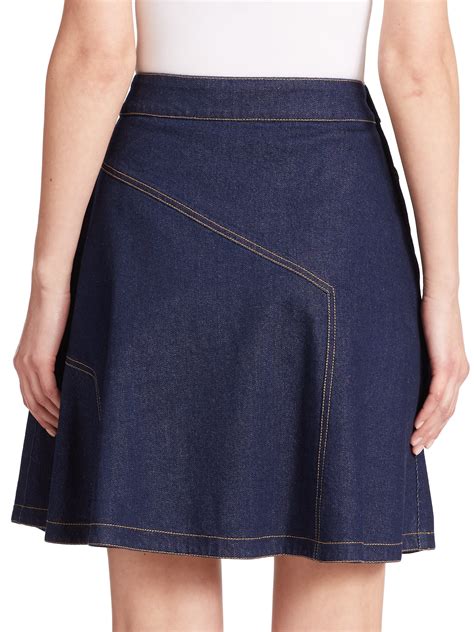 Lyst See By Chloé Flared Denim Skirt In Blue