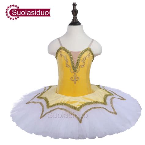 Gilrs Yellow Classical Ballet Tutu The Sleeping Beauty Performance