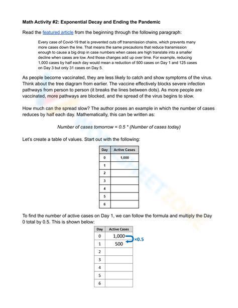 Free Exponential Growth And Decay Worksheets With Answer Key
