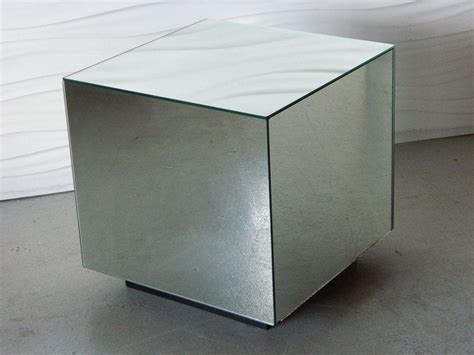 Download the catalogue and request prices of cube | coffee table by carpanelli, contemporary style low rectangular glass coffee table for living room cube small table_small table with glass top in the barrel shape.‎ top available in bronzed glass or in sycomoro dark frisé.‎ ideal for integration with cube. Glass Mirrored Cube Side Table at 1stdibs