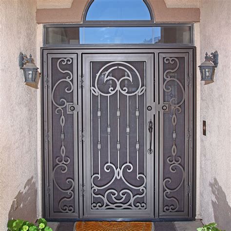 Magzo screen door with magnet fits door size 36 x 82 inches(black),upgraded hanging screen mesh curtain, side opening magnetic screen for patio door, broader view 4.5 out of 5 stars 613 $25.99 $ 25. Sienna Security Screen Door with Sidelights | Wrought iron ...