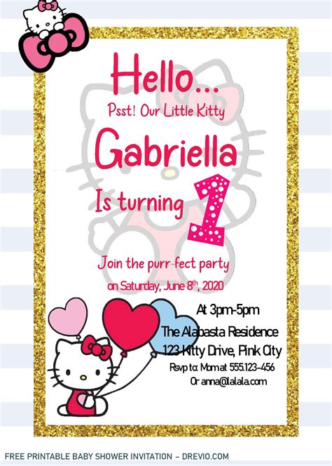 Hello Kitty Invitation Card Hello Kitty Birthday Invitations Birthday