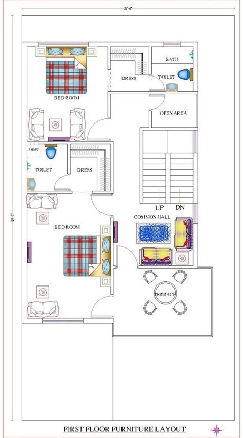3060 Modern Duplex Villa 1800 Sqft West Facing House Plan 3bhk