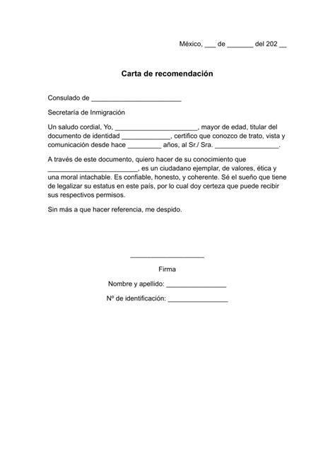 ᐅ Carta de recomendación para inmigración Ejemplos