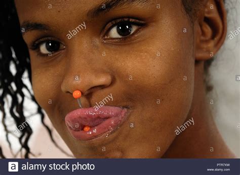 Download This Stock Image Teenager With Tongue Piercing PTR XW From Alamy S Library Of