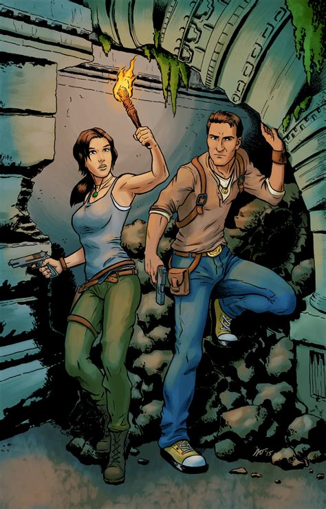 Nathan Drake Lara Croft Uncharted Tomb Raider Crossover