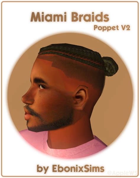 4t2 Miami Braids By Ebonixsims In 2022 Sims Sims Hair Sims 4