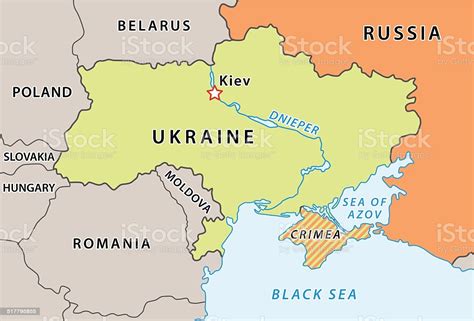 Ukraine Karte Nach Der Krimkrise 2014 Stock Vektor Art Und Mehr Bilder