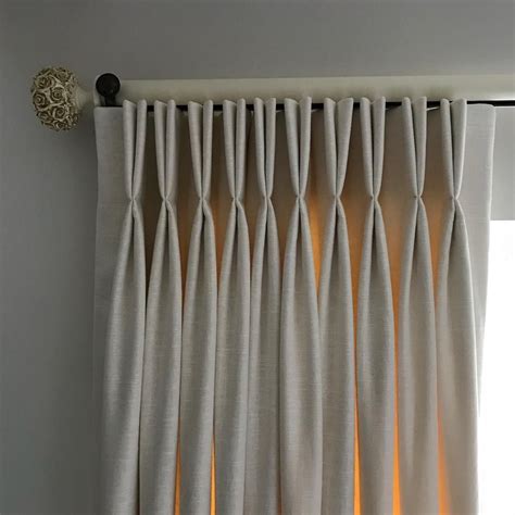 Tracked Pole With Double Pleat Heading Pinch Pleat Curtains Pleated