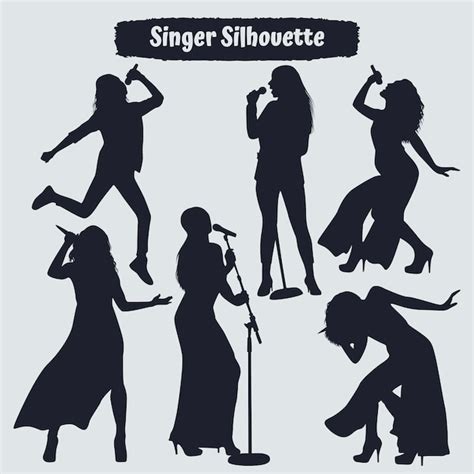 Premium Vector Collection Of Woman Singer Silhouettes In Different Poses