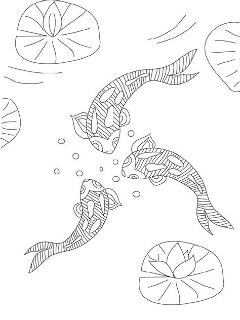 KOI Fish coloring pages for adults. Free Printable KOI Fish coloring pages.