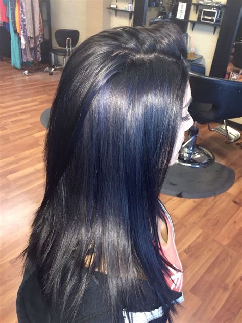 All Over Black With Navy Blue Highlights Beautiful Hair Color Hair