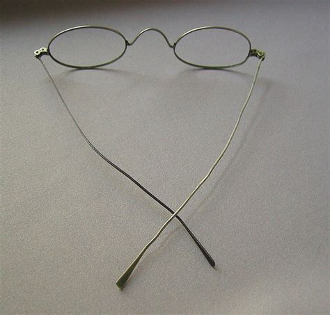 19th century oval wire rim eye glasses frames nickel 1800s
