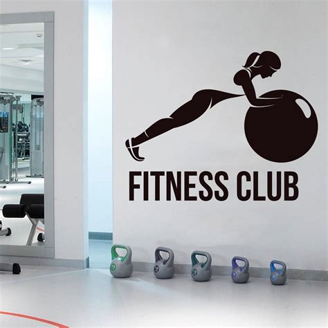 Fitness Center Workout Wall Decal Gym Wall Decal Fitness Gym Etsy In