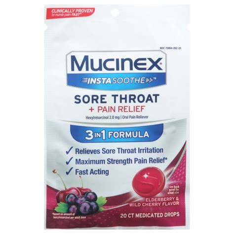 Save On Mucinex Instasoothe Sore Throat Medicated Drops Elderberry
