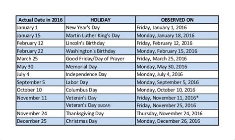 Office Holiday Schedule Vrogue