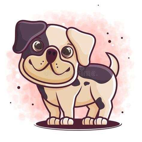 Hand Drawn Cute Dog Cartoon Illustration Stock Vector Illustration Of
