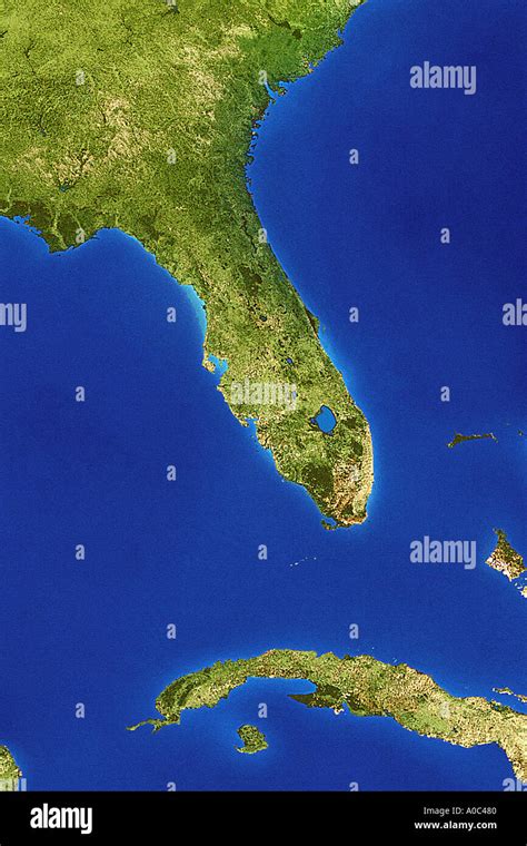 Satellite Image Of Florida United States From Space Stock Photo Alamy