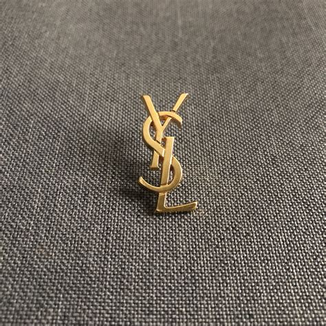 Genuine Vintage Ysl Yves Saint Laurent Gold Plated Pin Etsy Vintage