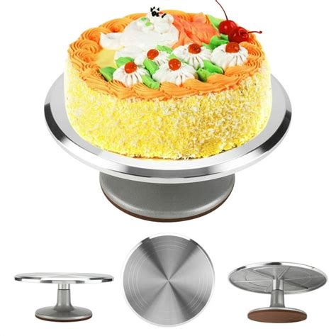 Herche Cake Turntable Stand 12inch Aluminum Cake Turntable Rotating