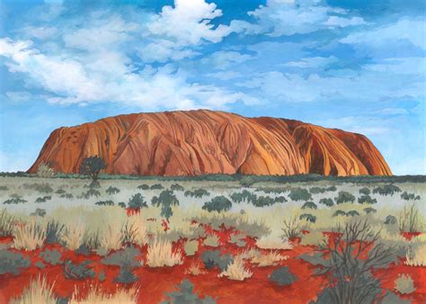 No19 Uluru Ayers Rock Australia Illustration By Jonathan