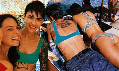 Ruby Rose Puts On A Cheeky Display In A Bikini Daily Mail Online