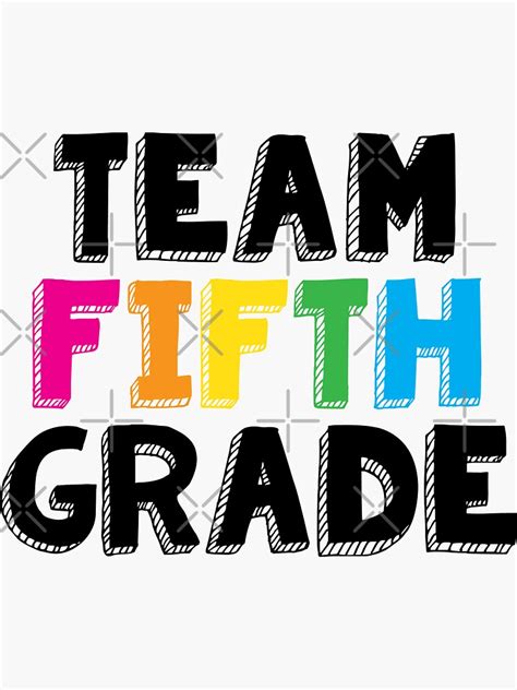 Team Fifth Grade Sticker By Teesaurus Redbubble