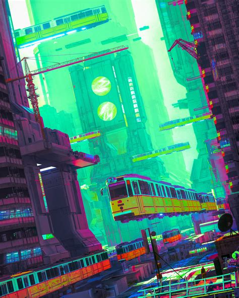 Wallpaper Science Fiction Futuristic City 1920x2400 Giuliolaura