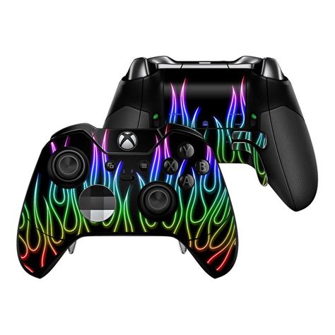 Rainbow Neon Flames Xbox One Elite Controller Skin Istyles