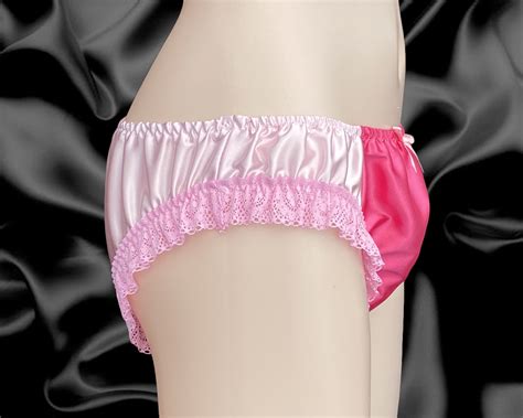 Pink Satin Frilly Sissy Full Panties Bikini Knicker Underwear Briefs