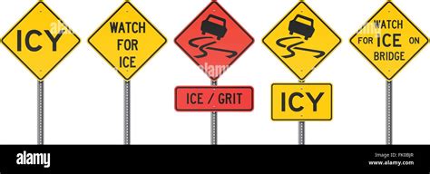 Icy Road Signs Stock Vector Image And Art Alamy