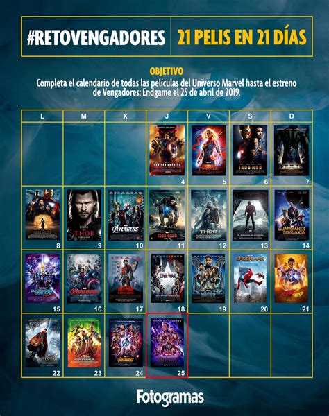 Calendario Marvel Para Ver Una Película Hasta El Día Del Estreno De