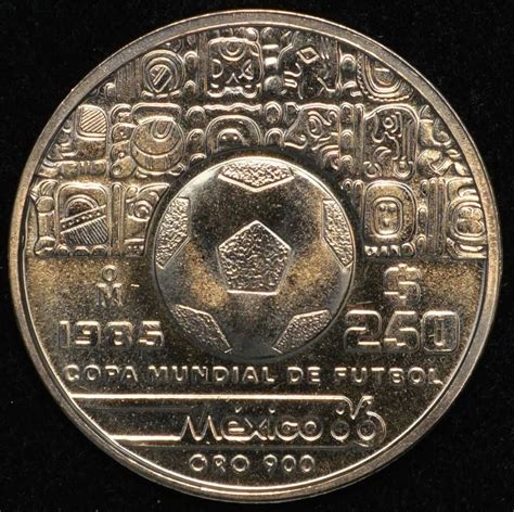 Moneda 250 Pesos Mundial México 86 1985 Monedas Monedas De Oro