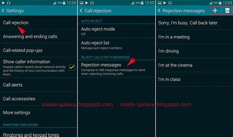 Inside Galaxy Samsung Galaxy S5 How To Use Reject Calls With Messages