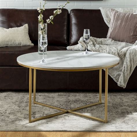 Marble Gold Coffee Table Round Chante Galarza