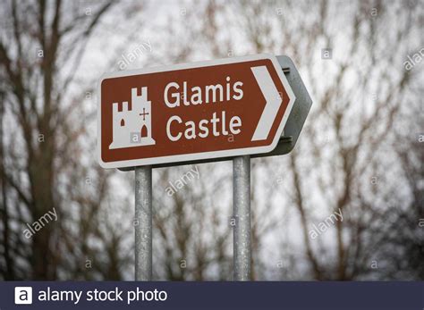 Road Sign For Glamis Castle Angus Simon Bowes Lyon 34 The Earl Of