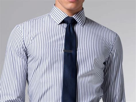 Indochino Mens Custom Suits Navy Striped Shirt Custom Suits Men