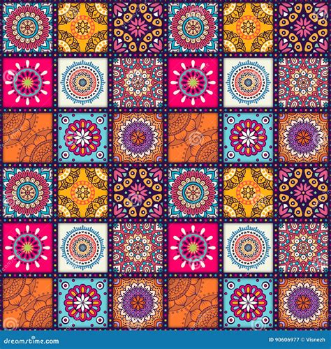 Ethnic Floral Seamless Pattern Stock Vector Illustration Of Motif